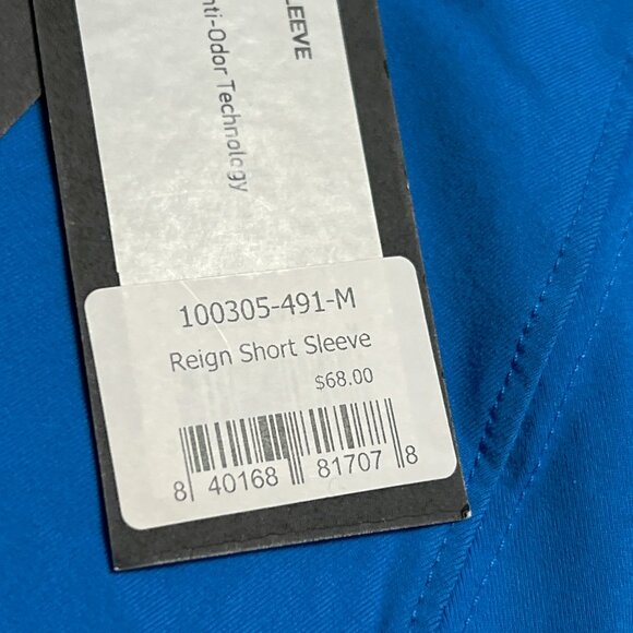 NWT Rhone Reign Shirt Size Medium Blue Short Sleeve Goldfusion UPF 50+ - Picture 7 of 11